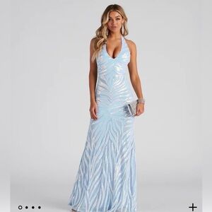 Jailene Formal Sequin Halter Dress